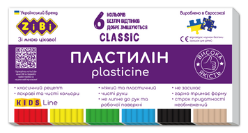 Пластилин CLASSIC 6 цветов, 120г, KIDS Line ZB.6230 фото