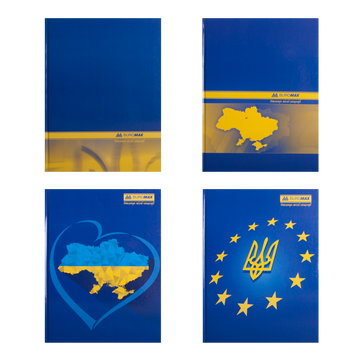 Книга канцелярская UKRAINE, А4, 192 л., клетка, офсет, твердая ламинированная обложка, ассорти BM.2404 фото
