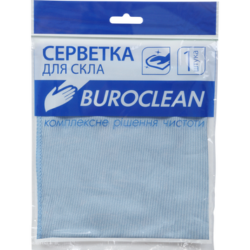 Салфетка микрофибра для стекла и зеркал Buroclean 30х30 10200121 фото