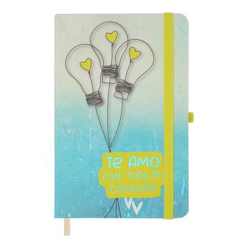 Книжка записна IDEA, на гумці, 136х207мм, 96 арк., кліт., офсет крем., тв.лам.обкл., блакитна BM.255104-14 фото