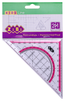 Косинець 2 в 1,140мм, 90 &deg; / 45 &deg;, з рожевою смужкою, блістер, KIDS Line ZB.5623-10 фото