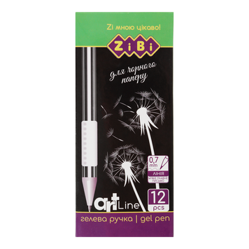 Ручка гелева BLACK PAPER, біла, ART Line ZB.2208-12 фото