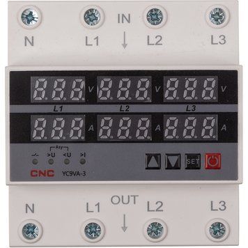Реле контролю напруги та струму CNC YC9VA-3 63A EL240333 фото