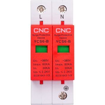 Обмежувач імпульсних перенапруг CNC YCS6-B 2P 30-60KA 385V NV821693 фото