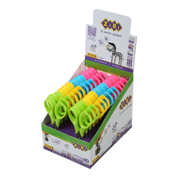 Ножницы детские 128 мм, ассорти,с 3-D ручками, в картонном дисплее, KIDS Line ZB.5021 фото