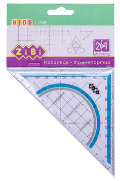 Косинець 2 в 1,140мм, 90 &deg; / 45 &deg;, з блакитною смужкою, блістер, KIDS Line ZB.5623-14 фото