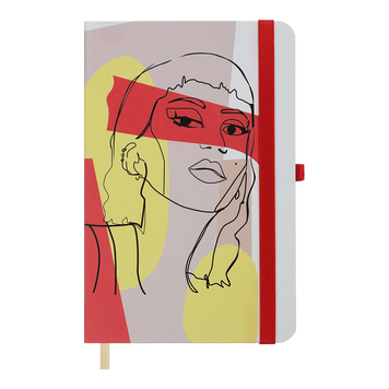 Книжка записна LADY, на гумці, 136х207мм, 96 арк., кліт., офсет крем., тв.лам.обкл., капучіновая BM.255106-32 фото