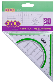 Косинець 2 в 1,140мм, 90 &deg; / 45 &deg;, з салатовою смужкою, блістер, KIDS Line ZB.5623-15 фото