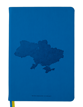 Блокнот діловий UKRAINE, А5, 96 арк., клітинка, синій, шт.шкіра BM.295120-02 фото