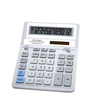 Калькулятор Citizen SDC-888 ХWH 12разр., бело-серый CITIZEN SDC-888 XWH фото