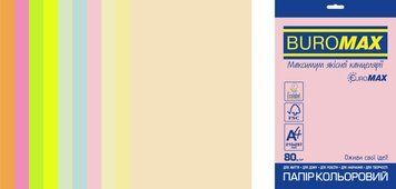 Набір кольорового паперу PASTEL+NEON, EUROMAX, 10 кол., 50 арк., А4, 80 г/м&sup2; BM.2721750E-99 фото