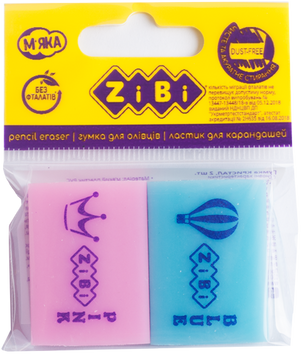 Гумка КРИСТАЛ 32х23х7.5 mm, 2 шт. в блістері, KIDS Line ZB.5456-2 фото