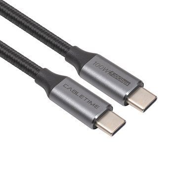 Кабель Cabletime USB3.1, USB-C - USB-C, 20Gbps, 100W, 20V/ 5A, 4K/ 60HZ, 2м (CU20L) CA914234 фото