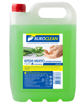 Крем-мыло жидкое антибактериальное BUROCLEAN EuroStandart 5л АЛОЭ ВЕРА (канистра) 10600102 фото