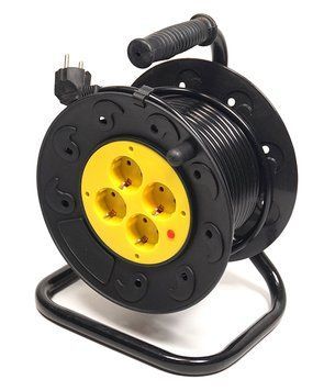 Подовжувач на котушці PowerPlant 15 м, 3x1.5мм2, 10А, 4 розетки (JY-2002/15) PPRA10M150S4 фото