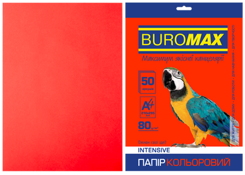 Бумага цветная INTENSIVE, красный, 50 л., А4, 80 г/м&sup2; BM.2721350-05 фото