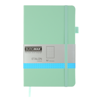 Книга записна ETALON 125*195, 96 арк., точка, обкл. штучна шкіра, м&acute;ятний BM.291360-38 фото