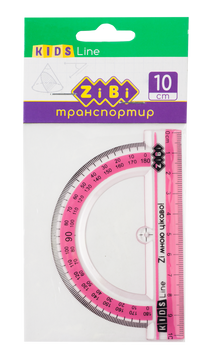 Транспортир 100мм, з рожевою смужкою, блістер, KIDS Line ZB.5640-10 фото