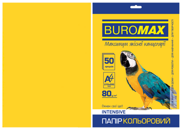 Бумага цветная INTENSIVE, желтая, 50 л., А4, 80 г/м&sup2; BM.2721350-08 фото