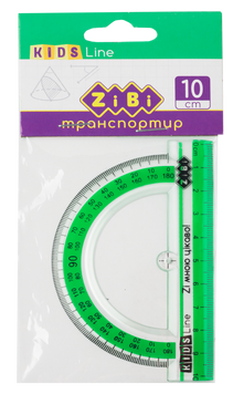 Транспортир 100мм, з салатовою смужкою, блістер, KIDS Line ZB.5640-15 фото