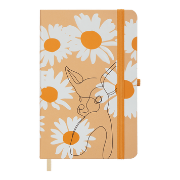 Книжка записна NATURE, на гумці, 136х207мм, 96 арк., кліт., офсет крем., тв.лам.обкл., пісочна BM.255108-22 фото