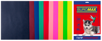Набор цветной бумаги DARK+NEON, 10 цв., 20 л., А4, 80 г/м&sup2; BM.2721020-99 фото