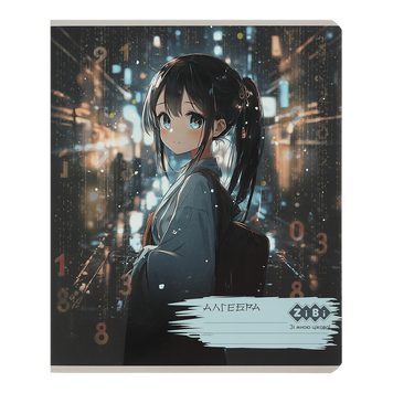 Тетрадь ученическая общая ANIME, 48л., клетка, алгебра, конгрев. тисн. + УФ лак, KIDS LINE ZB.1704-02 фото