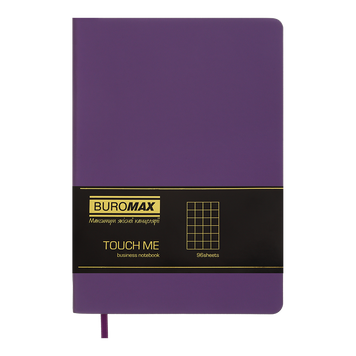 Блокнот діловий TOUCH ME, L2U, А5, 96 арк., клітинка, фіолетовий, шт.шкіра BM.295102-07 фото