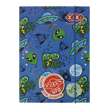Папка для тетрадей "UFO", картонная, на резинке B5+, KIDS Line ZB.14966 фото