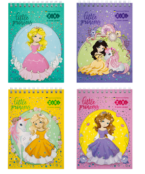 Блокнот на пружині зверху PRINCESS, А-6, 40 арк., картонна обкладинка, KIDS Line, асорті ZB.12155 фото