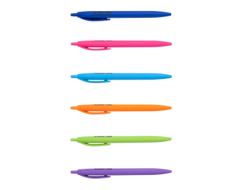 Ручка масляна автоматична HOLLY TOUCH, RUBBER TOUCH, 0,7 мм, сині чорнила BM.8271 фото