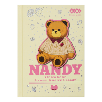 Блокнот BEAR TOY, А6, 64 арк., клітинка, тв. обл., мат. ламін.+лак, ,бежевий, KIDS Line ZB.12721-28 фото