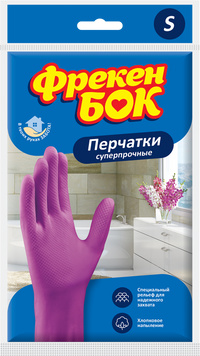 Рукавички універсальні, латексні, суперміцні, розмір S, рожеві, ФРЕКЕН БОК fb.80314 фото