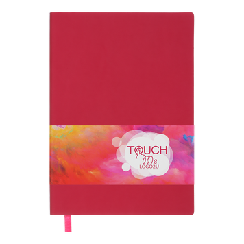 Блокнот діловий TOUCH ME, L2U, А5, 96 арк., клітинка, малиновий, шт.шкіра BM.295102-29 фото