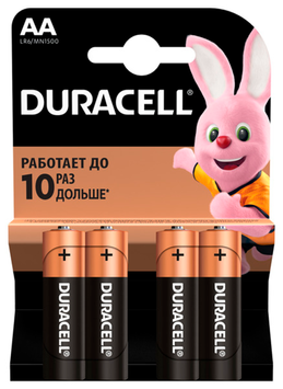 Эл.питания (батарейка) DURACELL LR6 (AA), 4штупак s.52536 фото