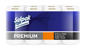 Полотенца целлюлозные Premium, по 8 рул., на гильзе, 3-х сл., белый SELPAK PRO sp.18218 фото