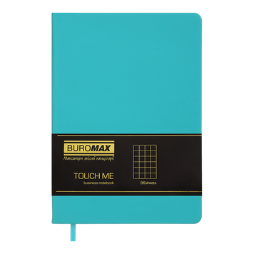 Блокнот діловий TOUCH ME, L2U, А5, 96 арк., клітинка, т.-бірюзовий, шт.шкіра BM.295102-35 фото