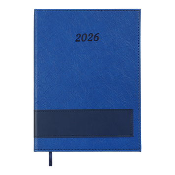 Щоденник датов. 2026 PRESTIGE, A5, синій, штуч.шкіра BM.21147-02 фото