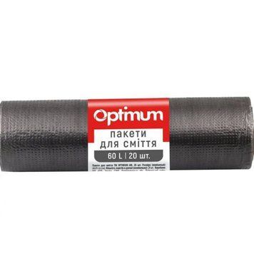 Пакети для смiття OPTIMUM, п/е, 60*70, 8 мкм, чорні, HD, 60л/20шт (50шт/ящ) PRO SERVICE pr.16118240 фото