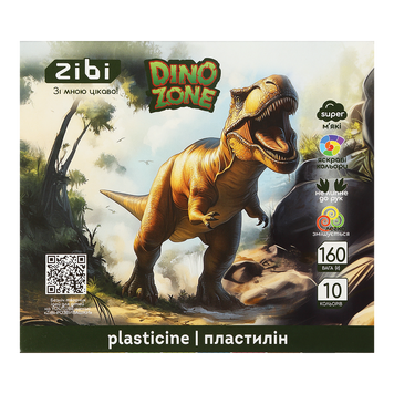 Пластилін DINO 10 кольорів, 160г, KIDS Line ZB.6278 фото