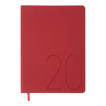 Щоденник датов. 2026 STEEL, A5, червоний, штуч. шкіра BM.2127-05 фото