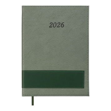Щоденник датов. 2026 PRESTIGE, A5, зелений, штуч.шкіра BM.21147-04 фото