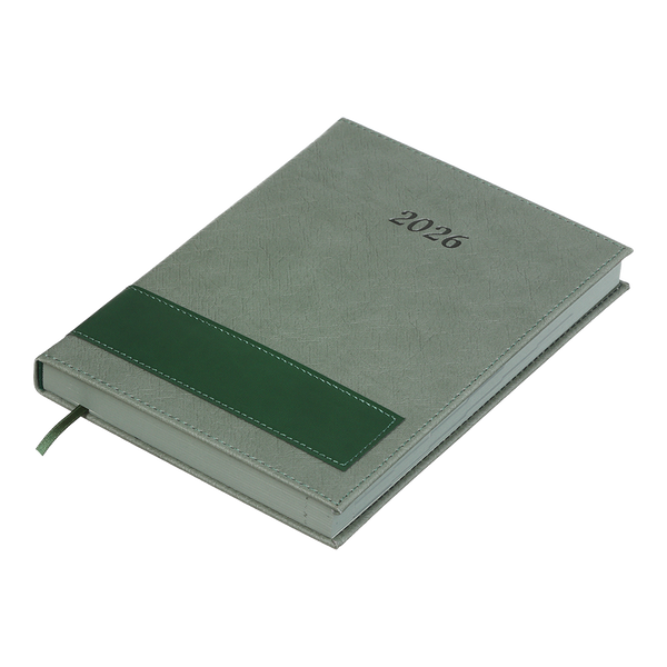 Щоденник датов. 2026 PRESTIGE, A5, зелений, штуч.шкіра BM.21147-04 фото