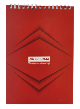 Блокнот на пружині зверху MONOCHROME, JOBMAX, А5, 48 арк., червоний BM.2474-05 фото