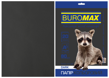 Бумага цветная DARK, черная, 20 л., А4, 80 г/м&sup2; BM.2721420-01 фото