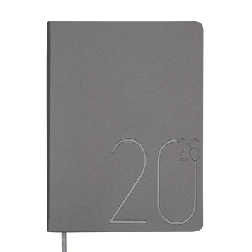 Щоденник датов. 2026 STEEL, A5, срібло, штуч. шкіра BM.2127-24 фото