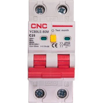 Диференційний автоматичний вимикач CNC YCB9LE-80M 2P C25 6000A 30mA 230V NV821891 фото