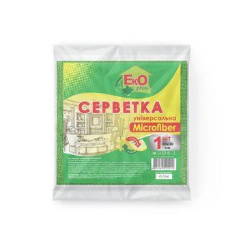 Серветка мікрофібра універсальна 30х30 1шт. ec.21224 фото