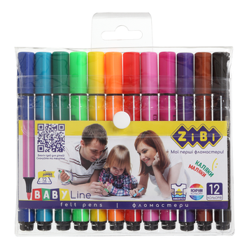 Фломастеры JUMBO, 12 цветов, BABY Line ZB.2807 фото