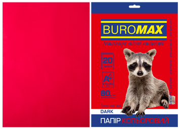 Бумага цветная DARK, бордовая, 20 л., А4, 80 г/м&sup2; BM.2721420-13 фото
